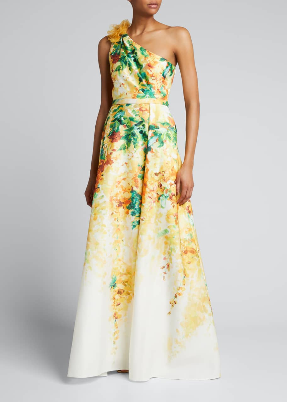 Marchesa notte one shoulder hotsell dress