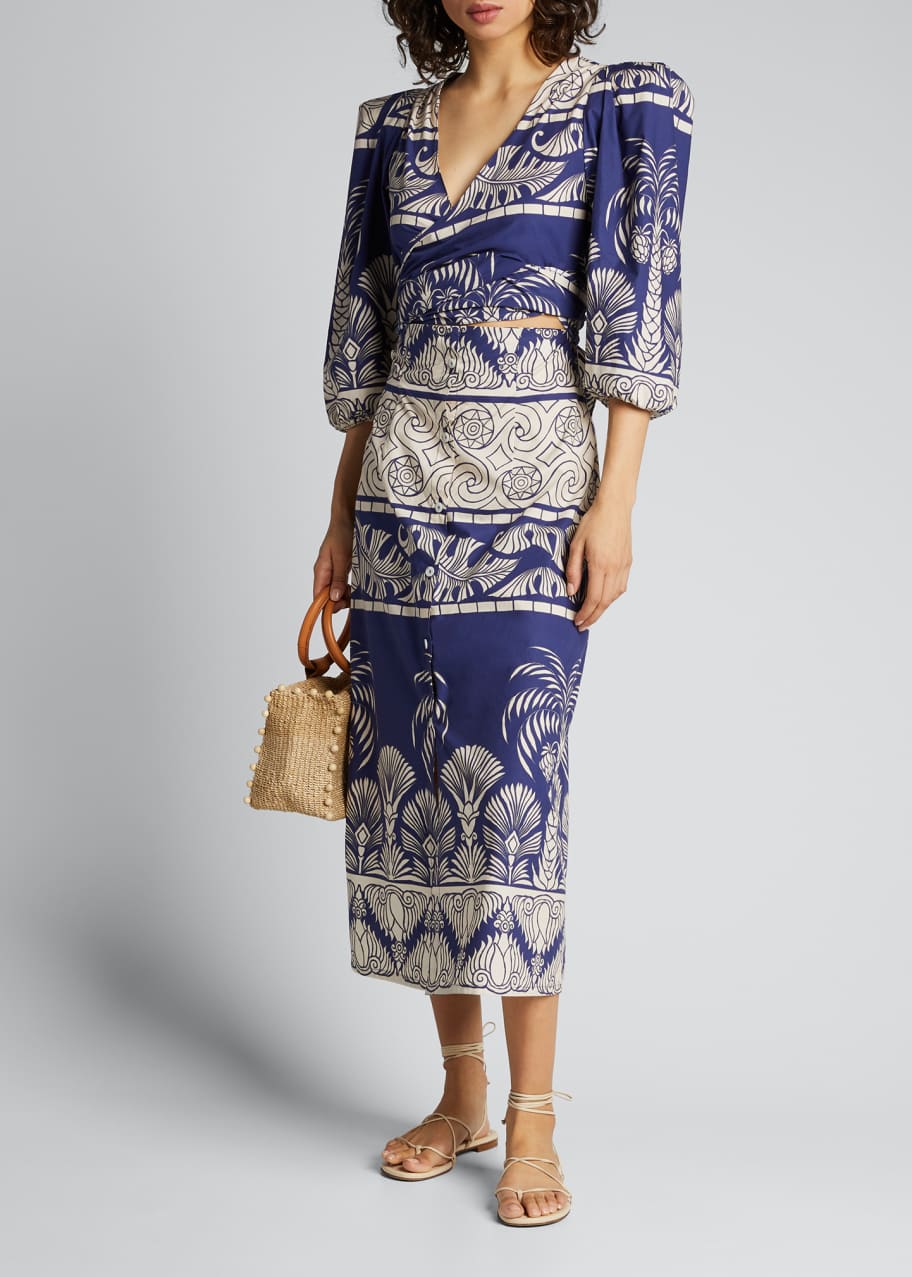 Image 1 of 1: Any Route Goes Palm Print Dress