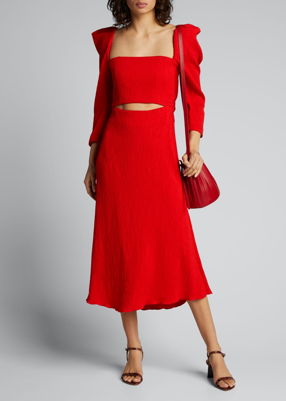 midi length party dresses with sleeves Ever-Pretty Long Sleeve Glitter Sparkly Midi Dress with Pockets for Summer Formal Wedding Guests & Holiday Parties