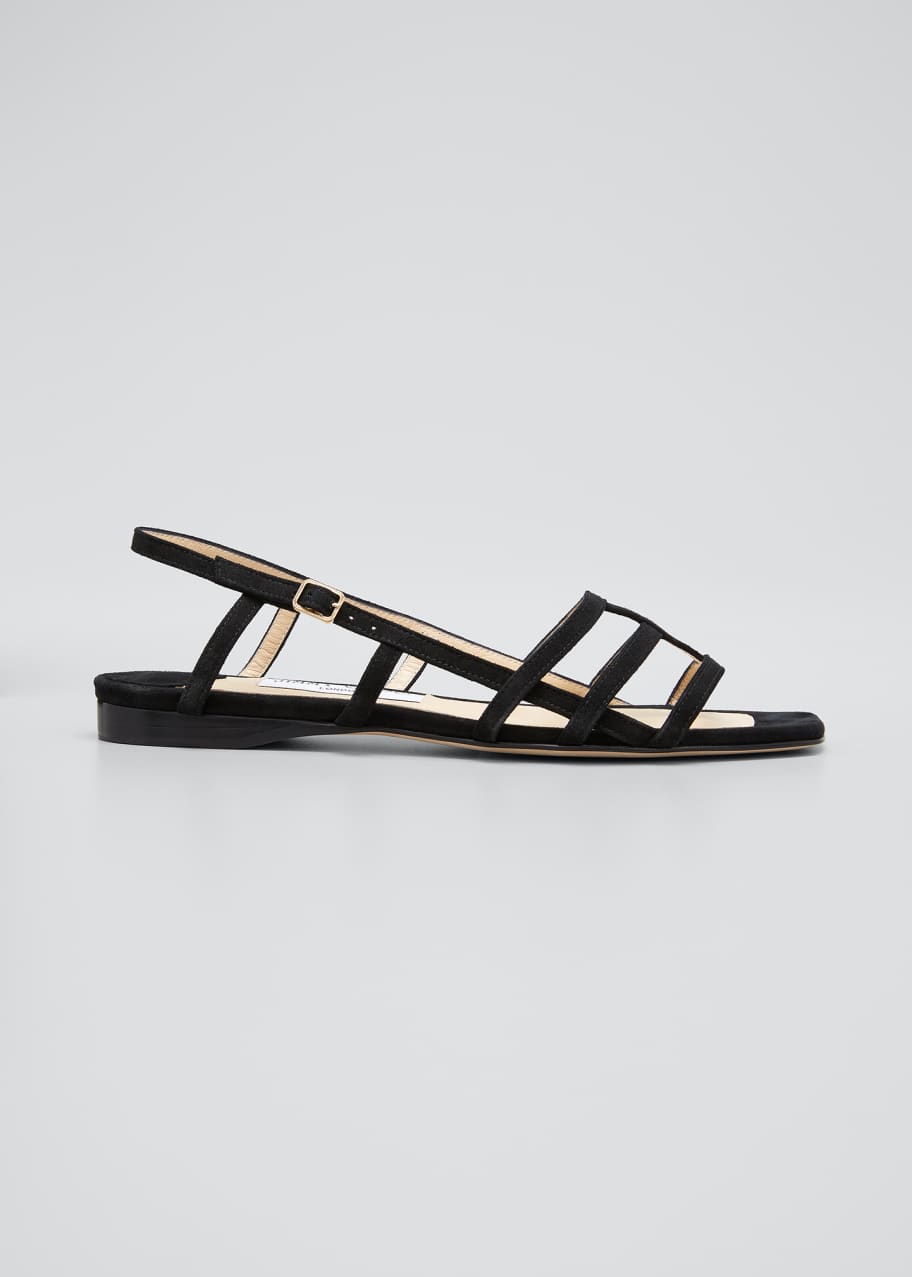Image 1 of 1: Suede Cutout Slingback Sandals