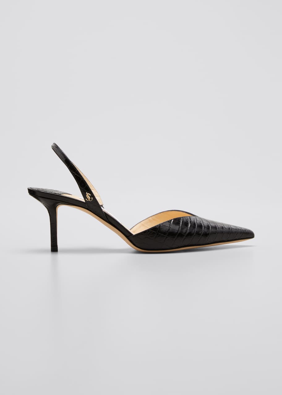 Jimmy Choo 65mm Thandi Mock-Croc Slingback Pumps - Bergdorf Goodman