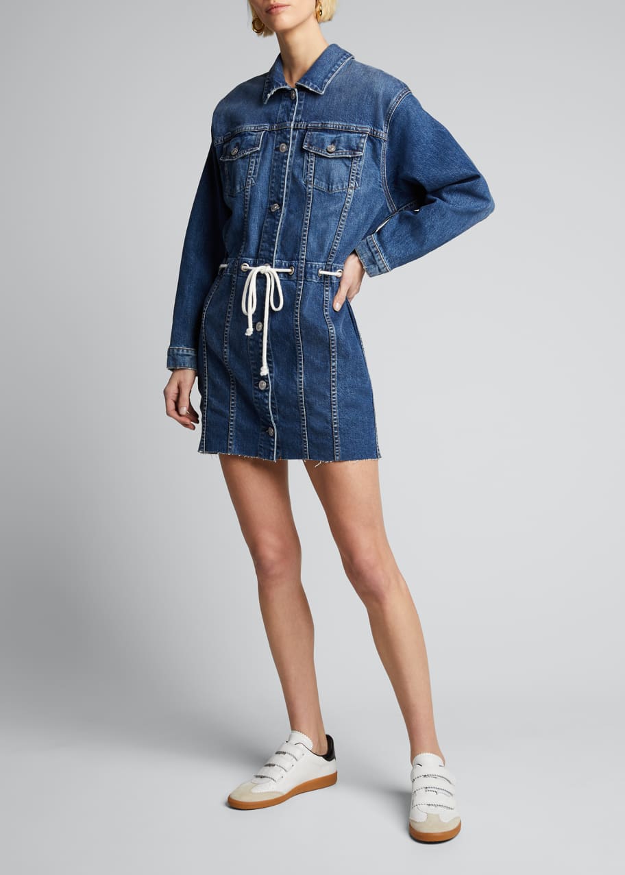 Hudson Drawstring Grommet Denim Dress Bergdorf Goodman