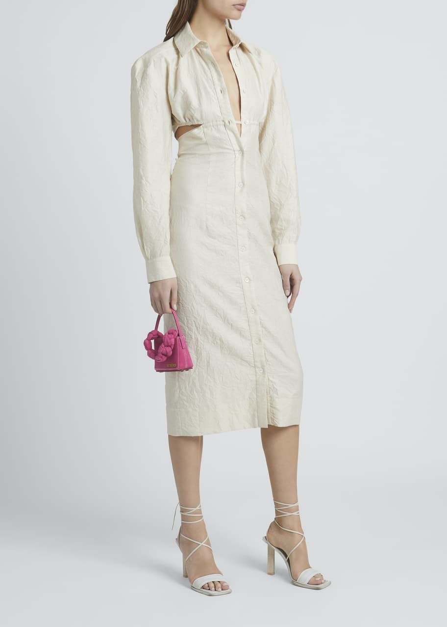 sleeves white linen dress White Linen Kaftan Dress - Kaftan Maxi Dress, Long Sleeves & Pockets main image 1