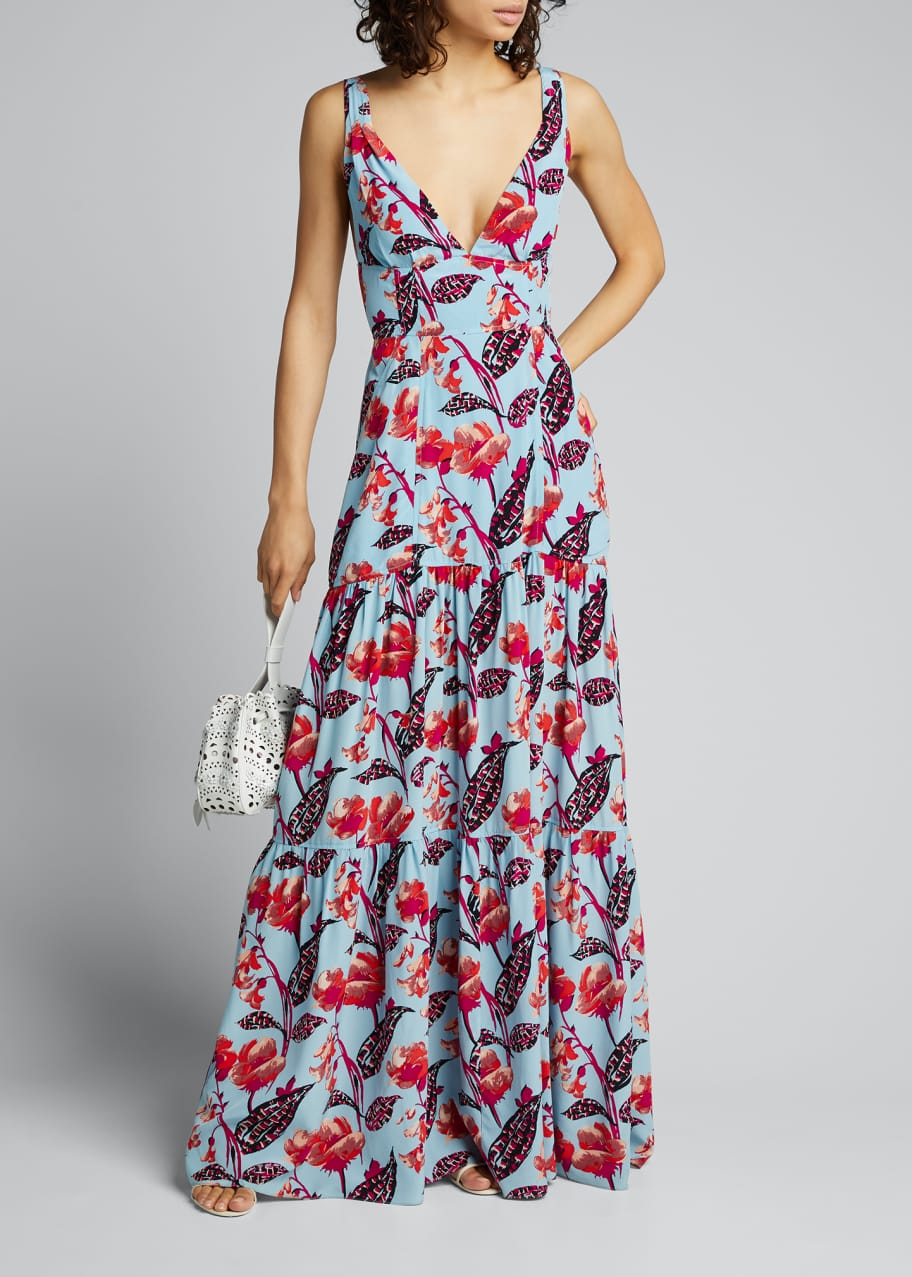 A.L.C. Rae Sleeveless Floral-Print Silk Maxi Dress - Bergdorf Goodman