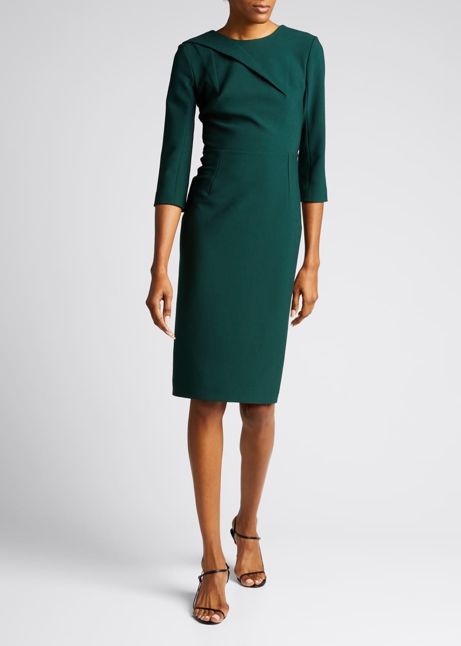 Roland Mouret Hisley 3/4-Sleeve Crepe Dress - Bergdorf Goodman