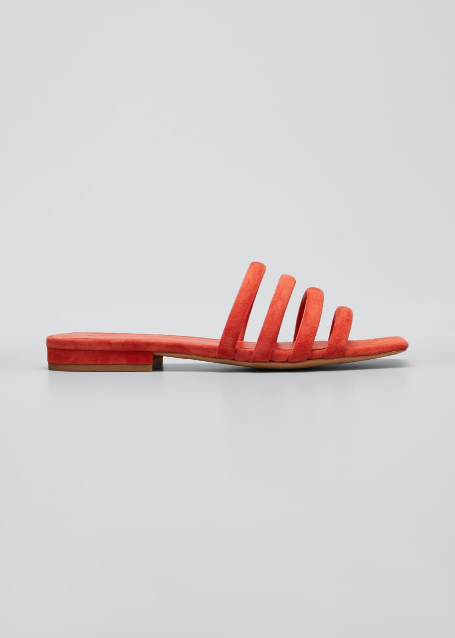 Image 1 of 1: Zahara Flat Suede Slide Sandals