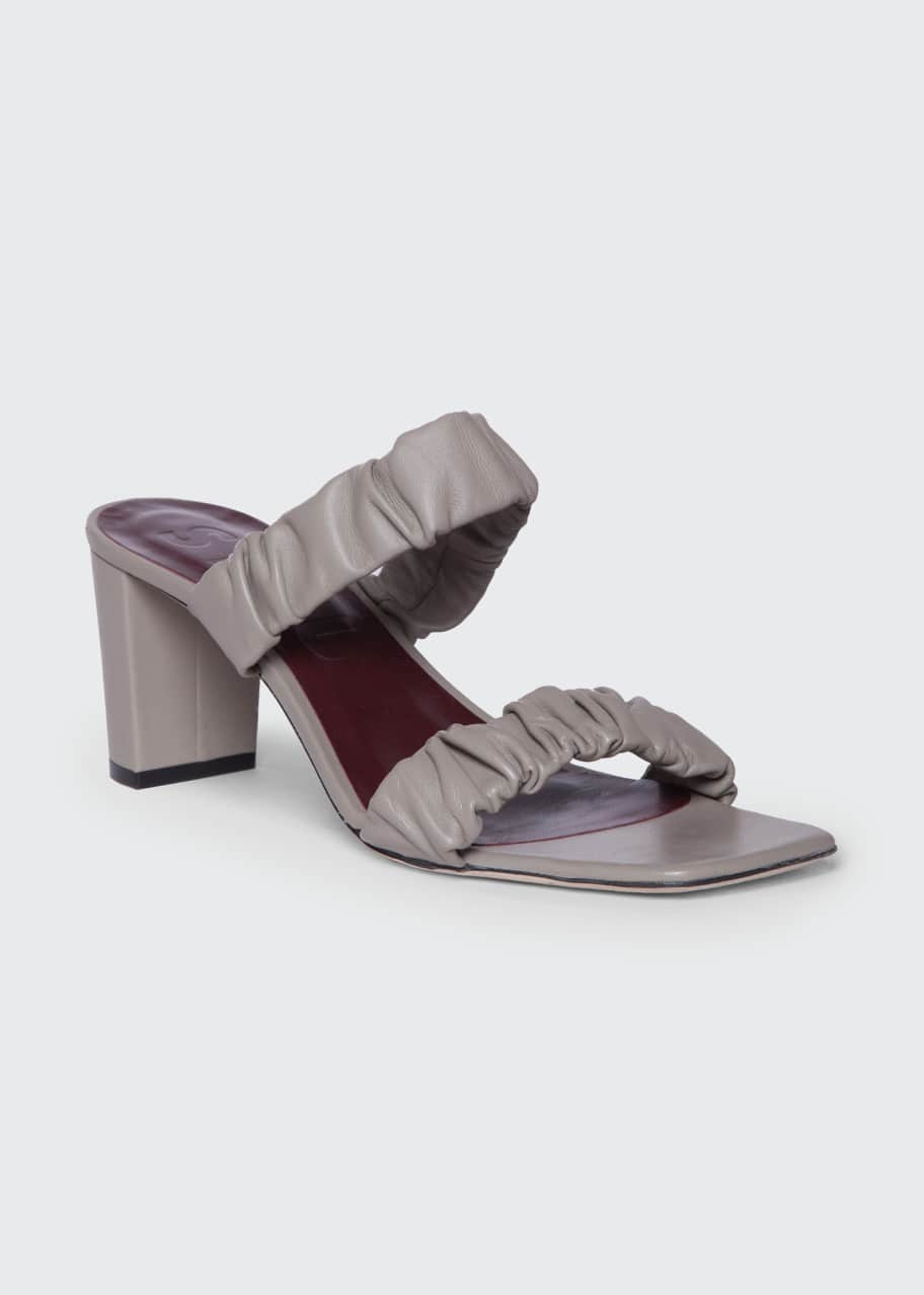 Image 1 of 1: Frankie Ruched Slide Sandals