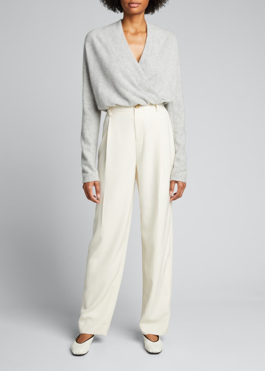 Image 1 of 1: Wrap Front Cashmere Pullover
