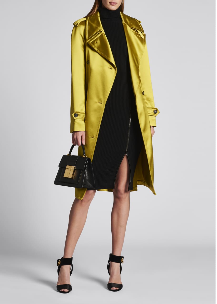 TOM FORD Belted Satin Trench Coat - Bergdorf Goodman