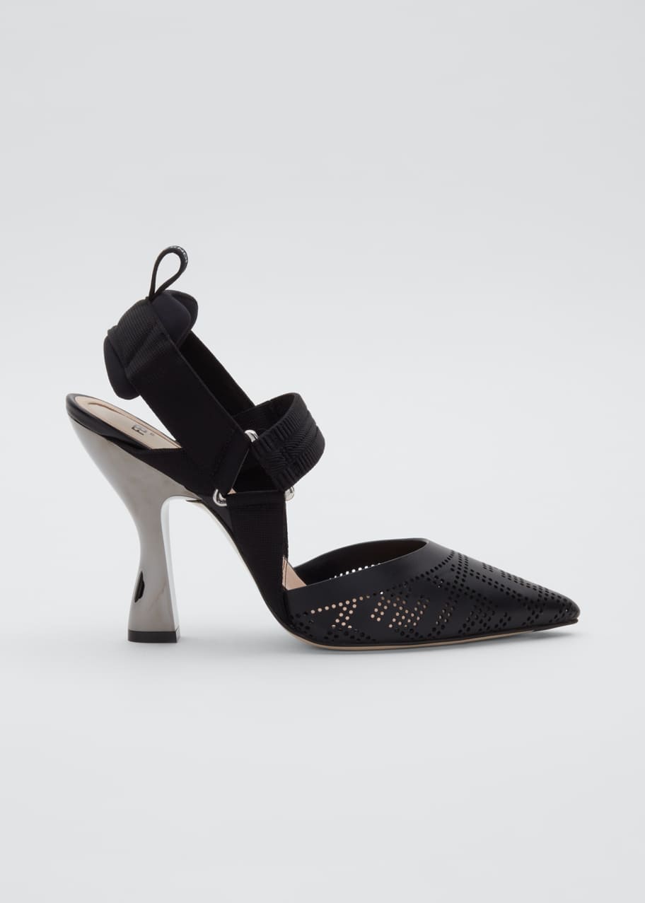 Image 1 of 1: FF Perforated Slingback Pumps