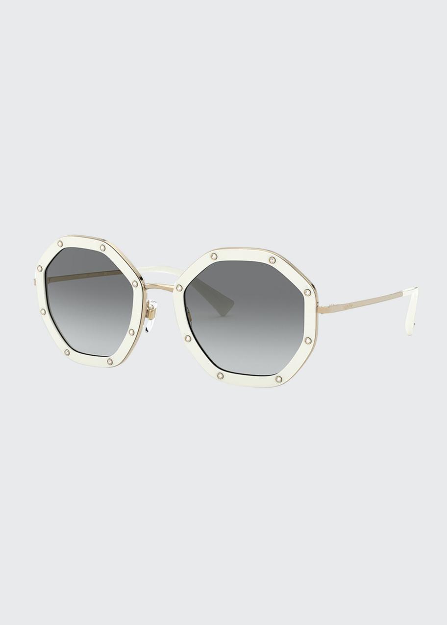 Valentino Garavani Silver Geometric Sunglasses VALENTINO GARAVANI EYEWEAR geometric-frame sunglasses  main image 2
