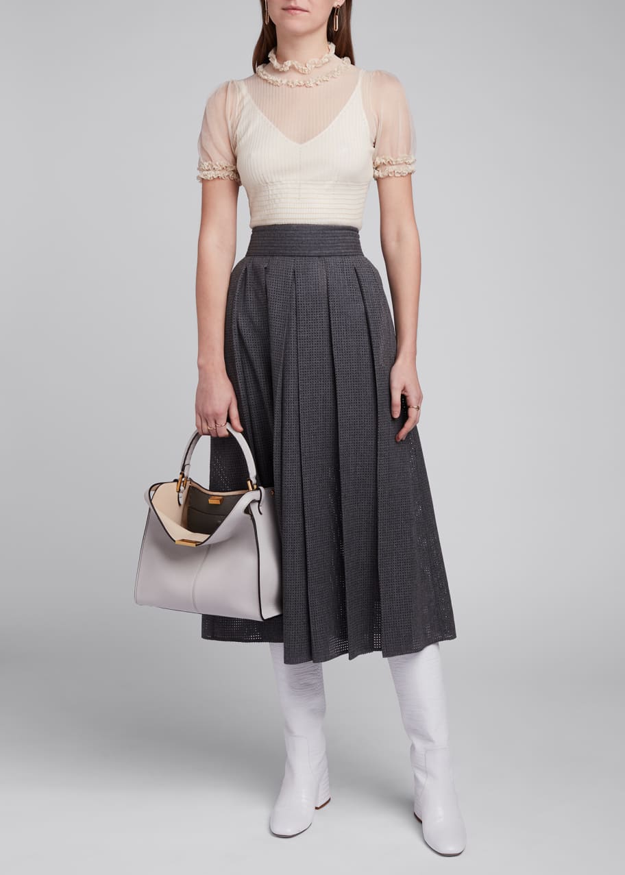 Fendi pleated midi skirt sale