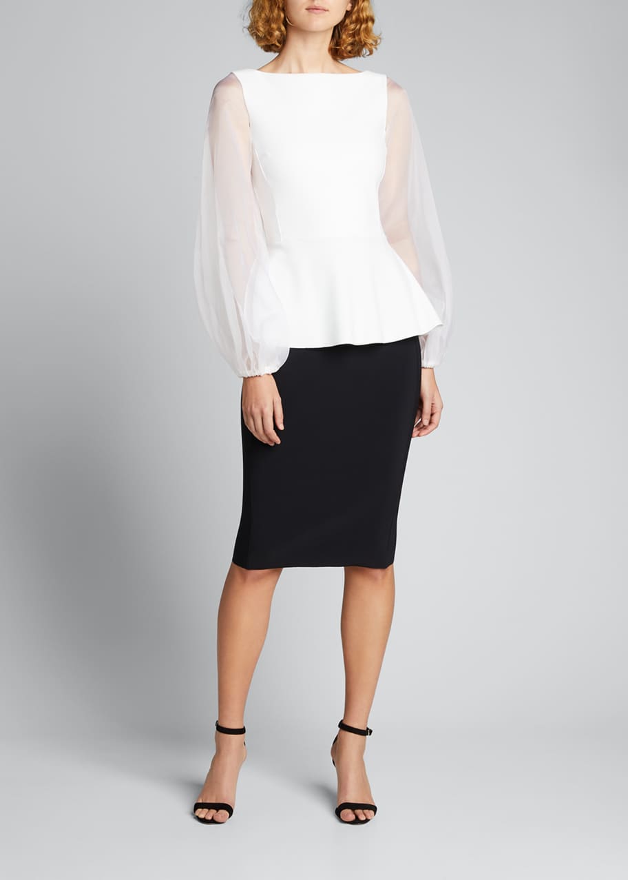 chiara boni peplum dress Navy Peplum Sheath