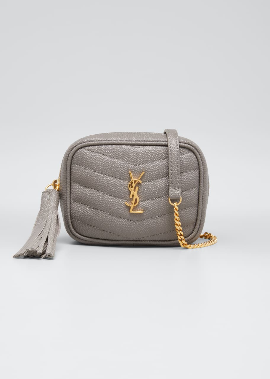 Saint Laurent Uptown Medium YSL Monogram Grain de Poudre Pouch Bag -  Bergdorf Goodman