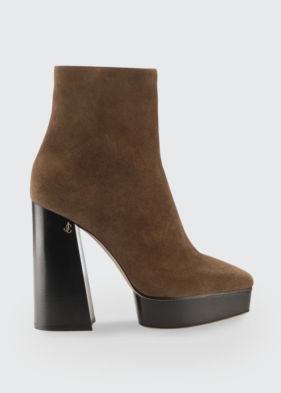 jimmy choo 125mm bryn leather platform booties