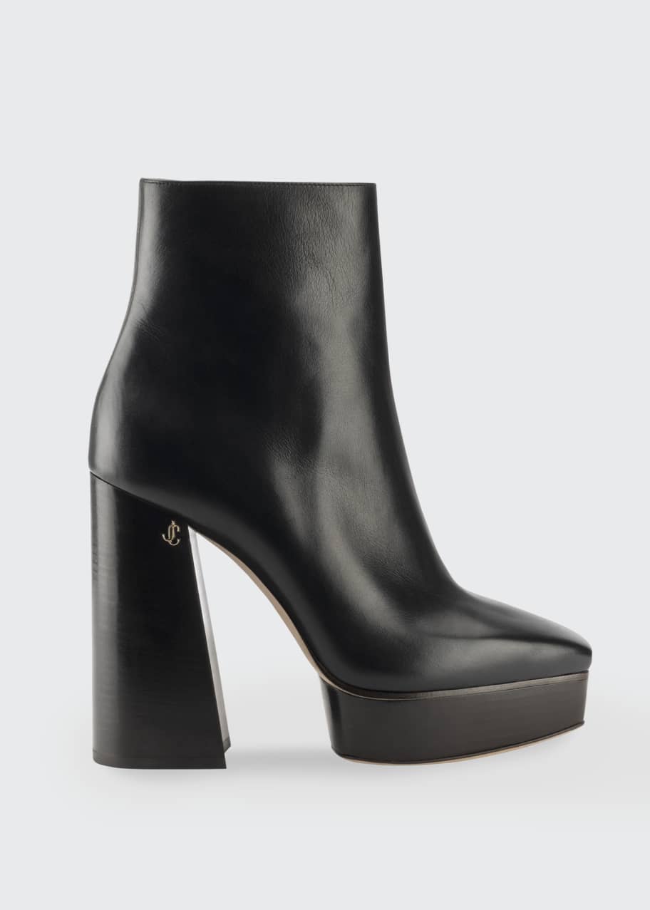Image 1 of 1: 125mm Bryn Leather Platform Booties