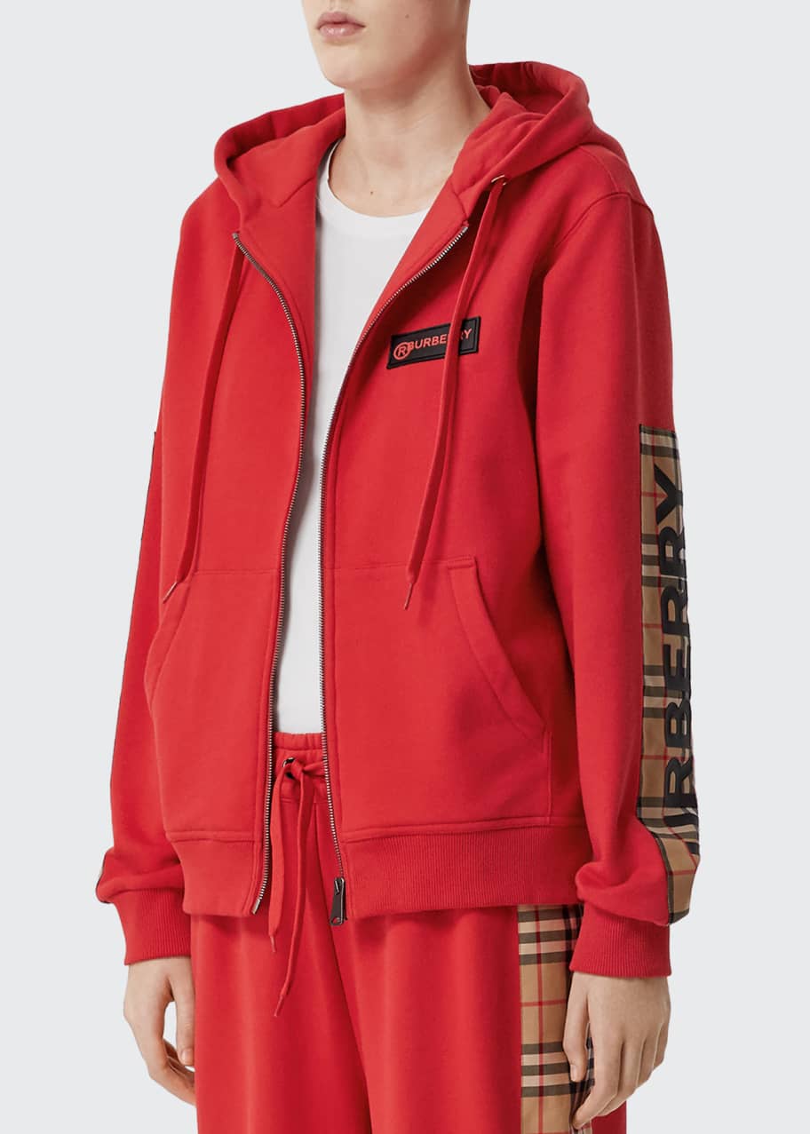 Burberry Aubree Zip-Up Logo Hoodie - Bergdorf Goodman