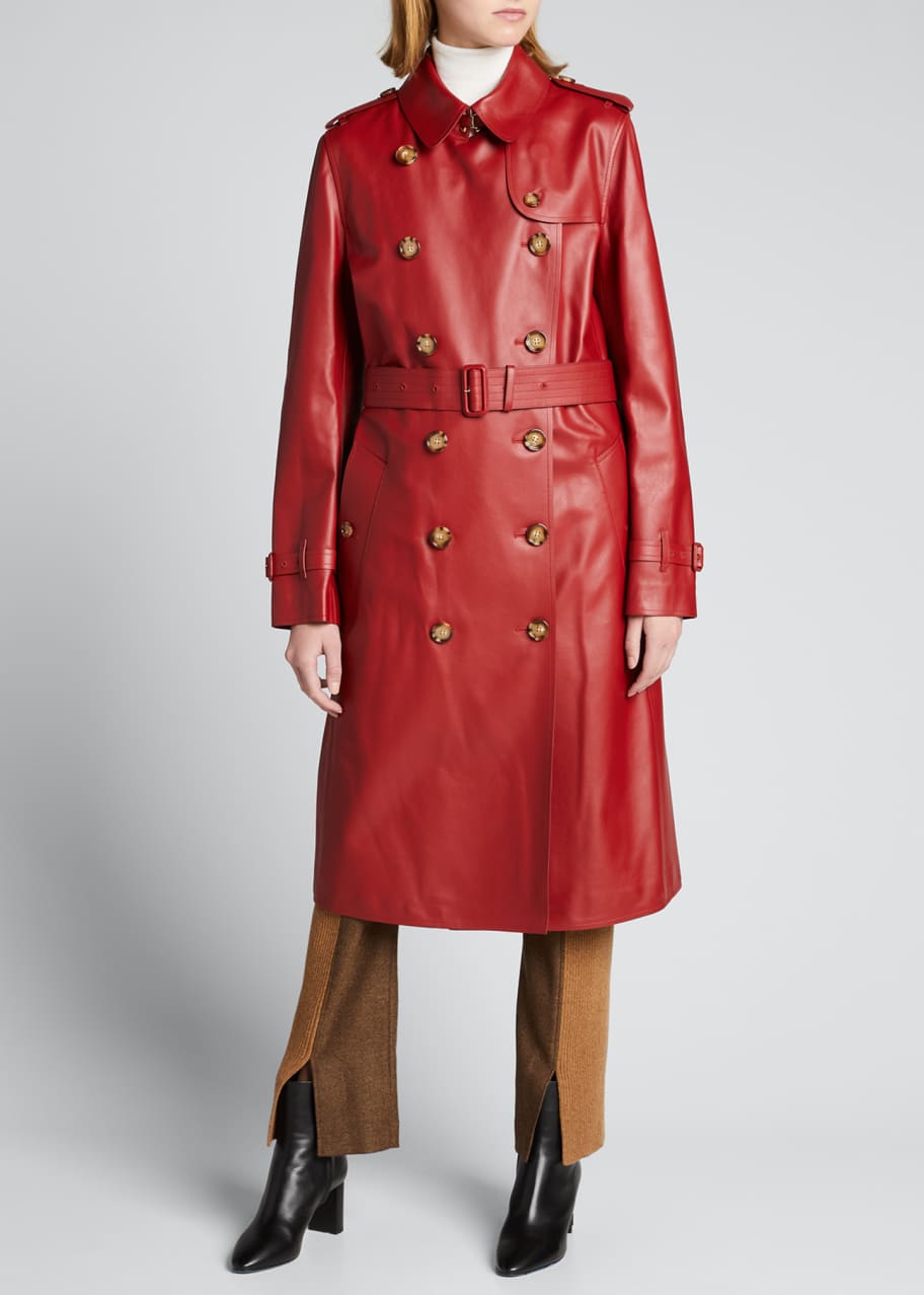 Burberry Haddington Leather Trench Coat - Bergdorf Goodman