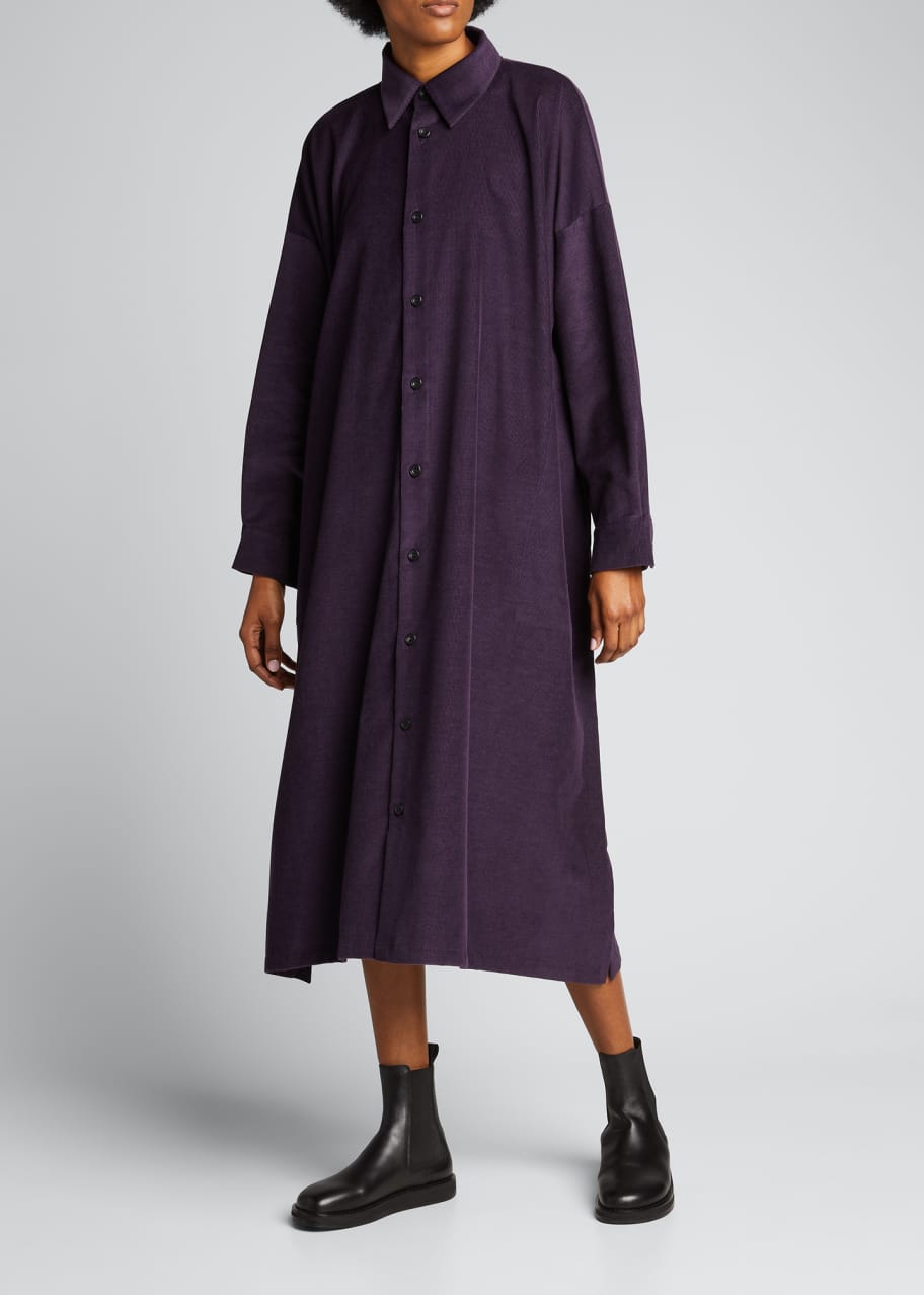 Eskandar Wide ButtonDown Cotton ALine Dress Bergdorf Goodman
