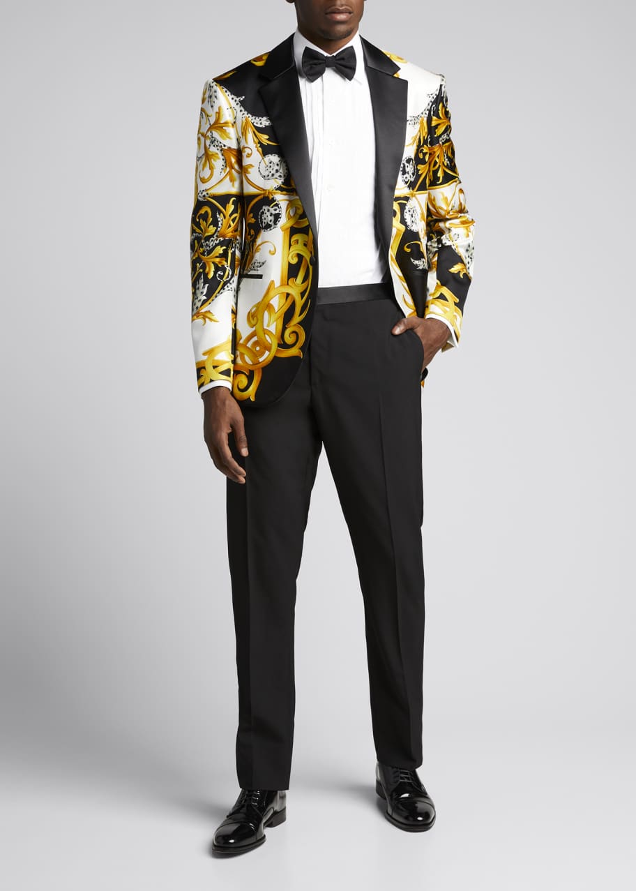 slim fit dress slacks Black Gold Buckle Seamed Pants – MONDO Menswear main image 1
