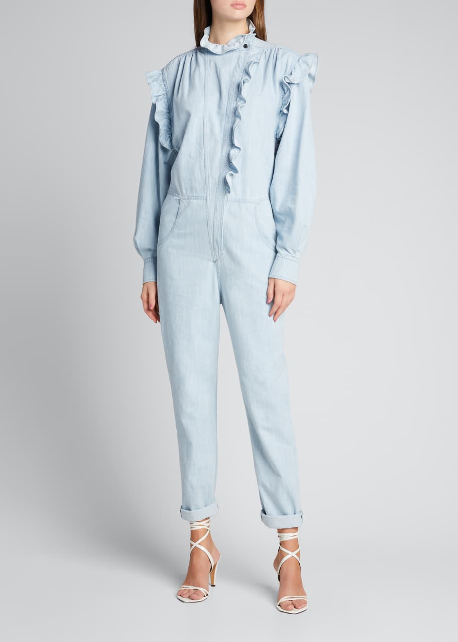 Chambray ruffle jumpsuit 2025