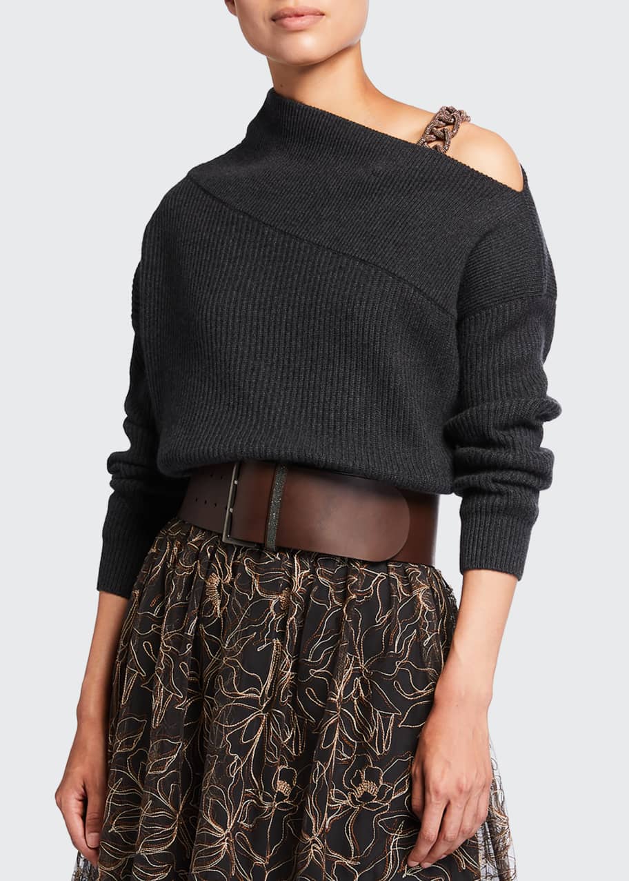Brunello Cucinelli M12218999C9731 関税送料込 Brunello Cucinelli - Blue Cashmere Turtleneck Sweater