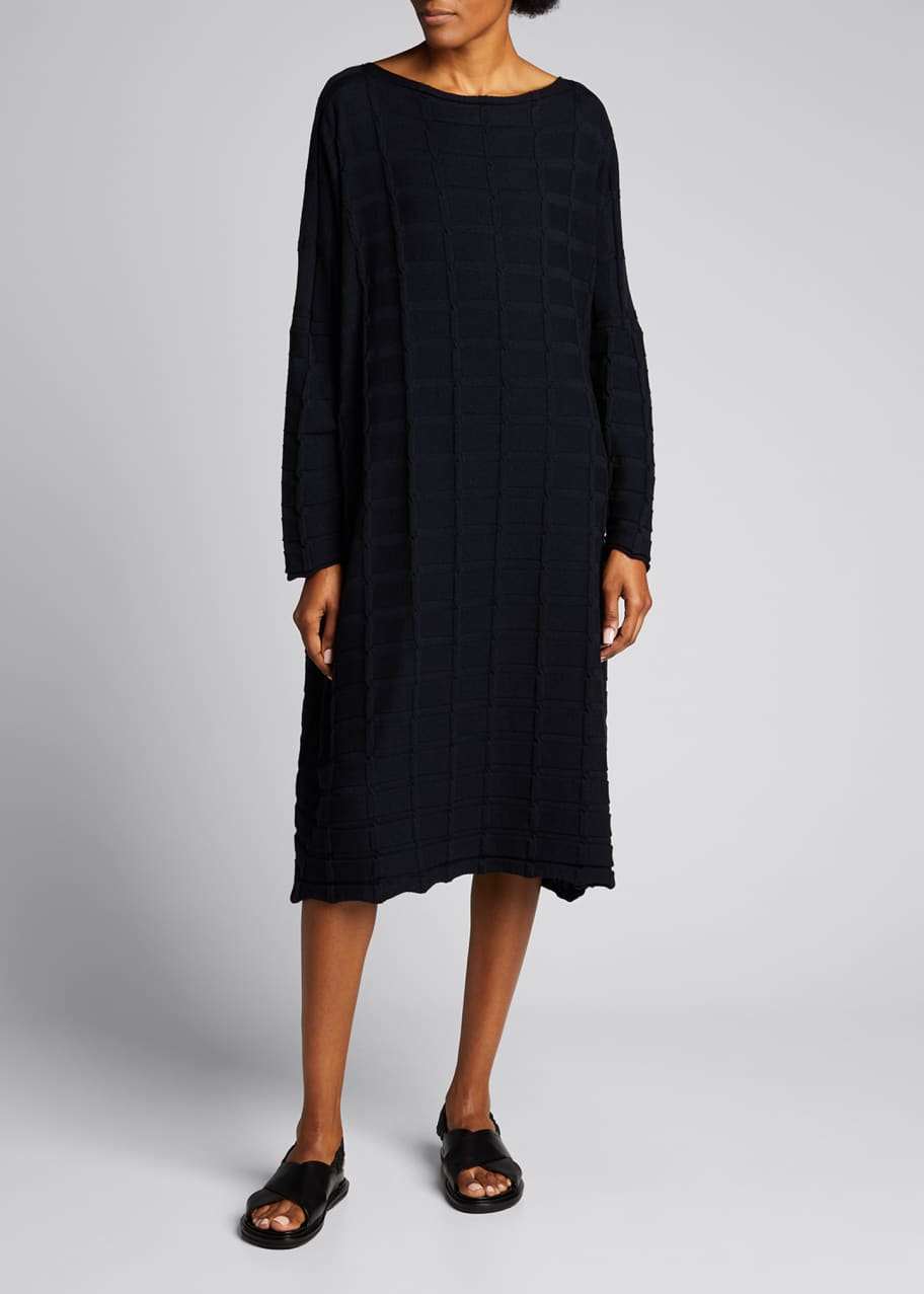 Image 1 of 1: Cashmere-Blend Kaftan Midi Dress
