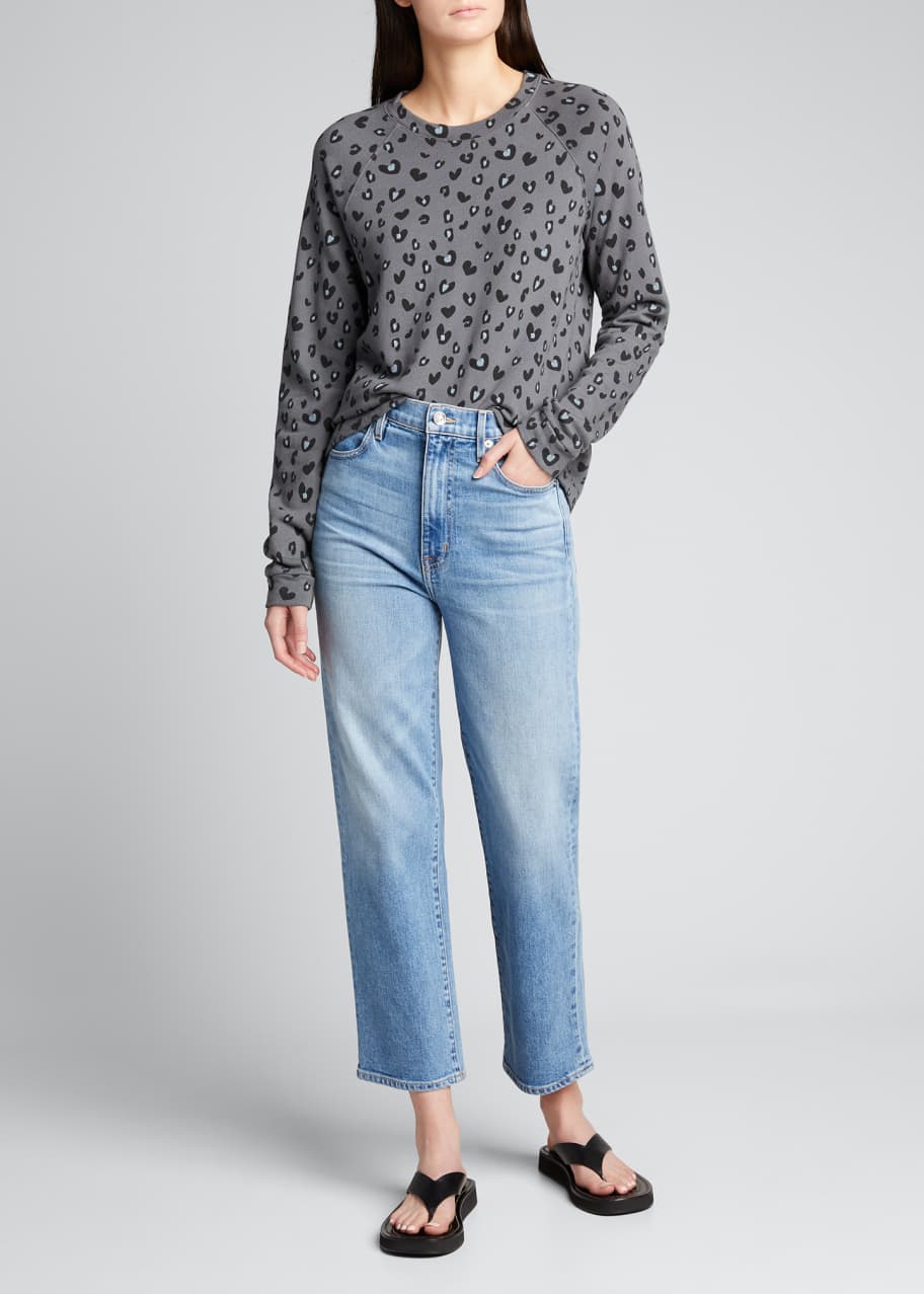 Monrow heart sweatshirt top