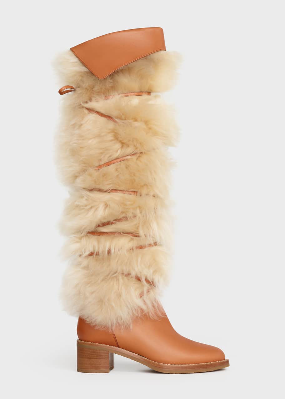 Celine shearling boots sale