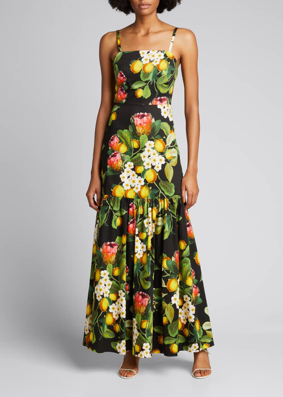 Borgo de Nor Cordelia Lemon Print Maxi Dress - Bergdorf Goodman