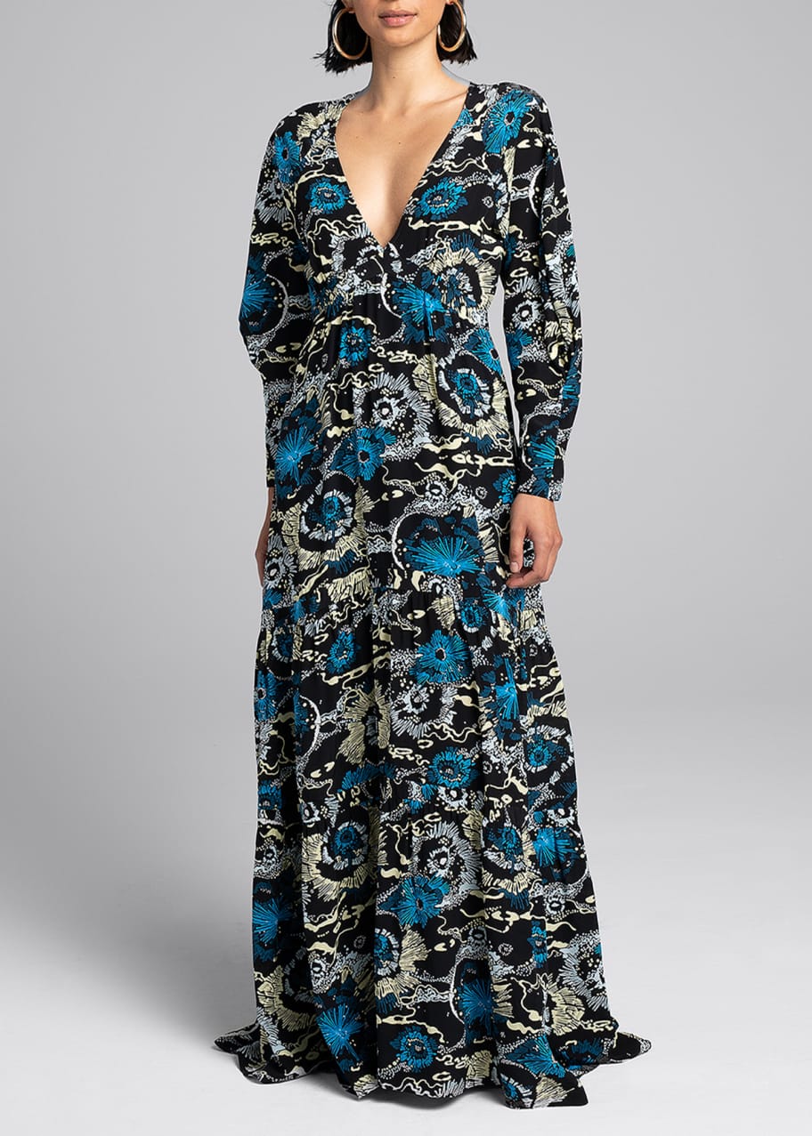 A.L.C. Gwyneth Tiered Satin Maxi Dress - Bergdorf Goodman