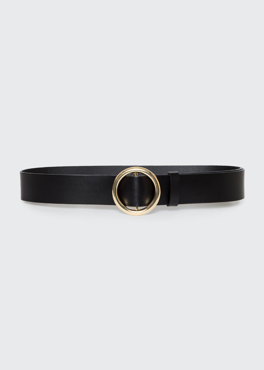 FRAME Le Circle Leather Belt, Black - Bergdorf Goodman display picture 3