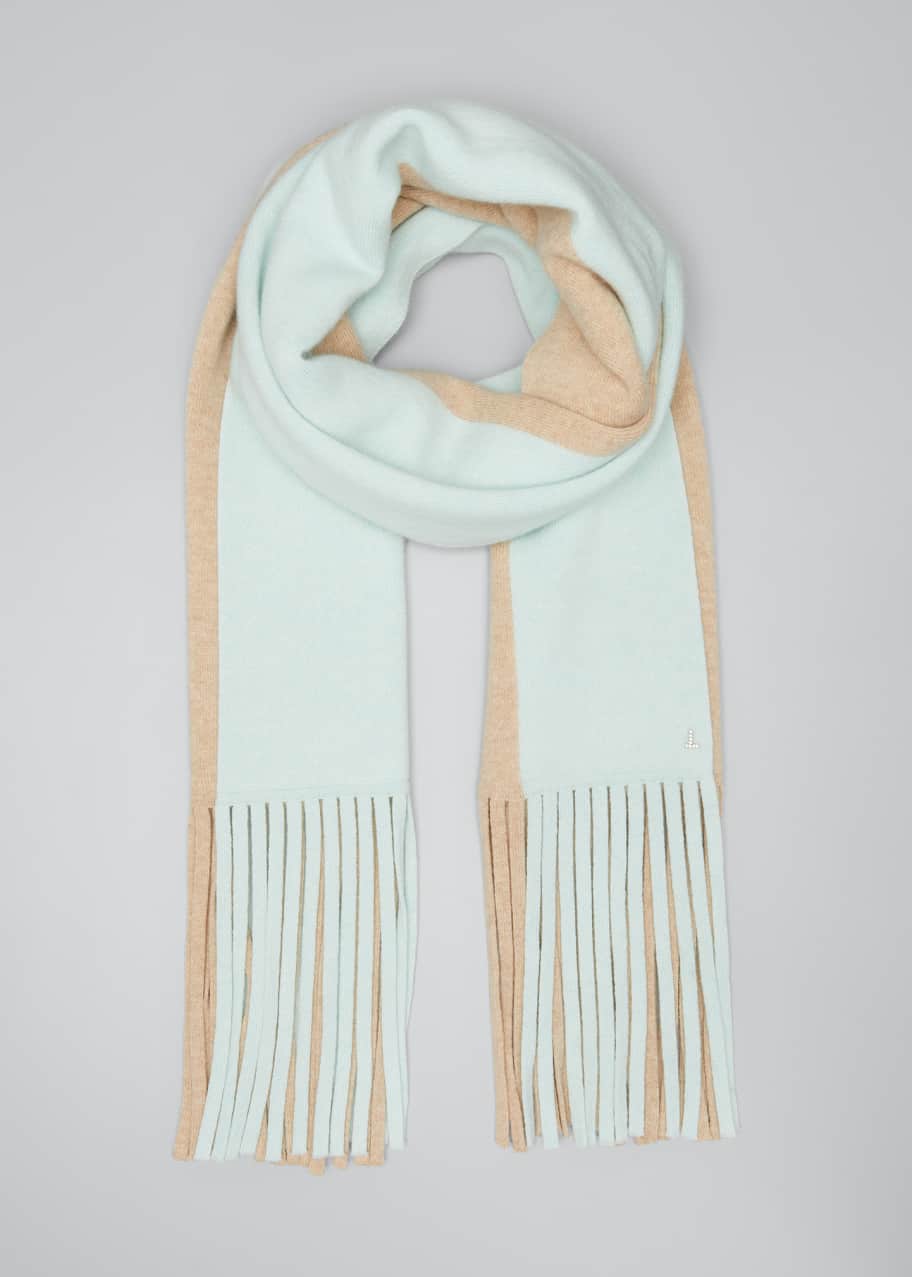 Image 1 of 1: Cashmere Two-Tone Long Scarf