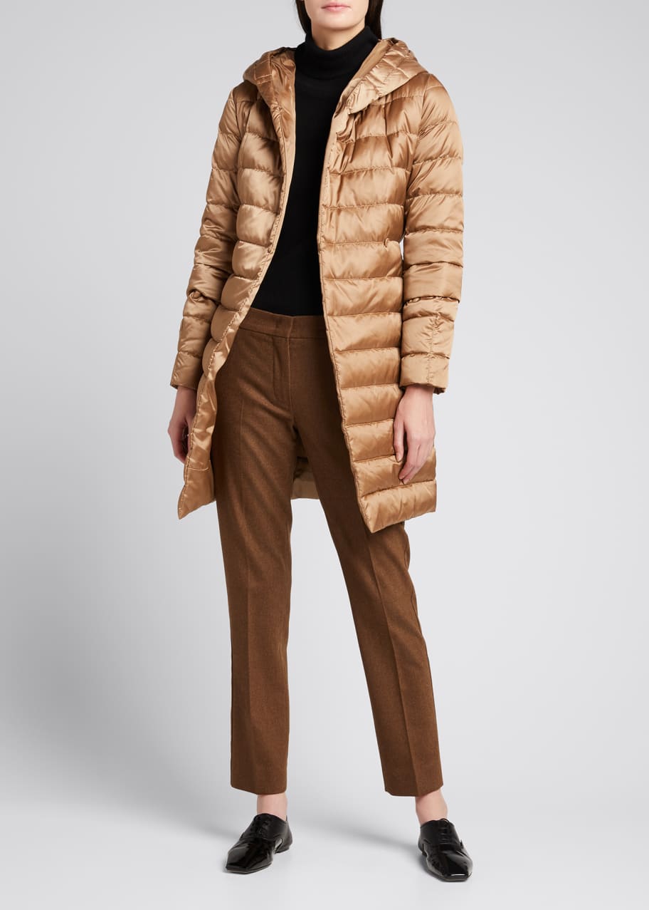 Max Mara Novef Reversible Channel Quilt Down Coat Brown Bergdorf Goodman