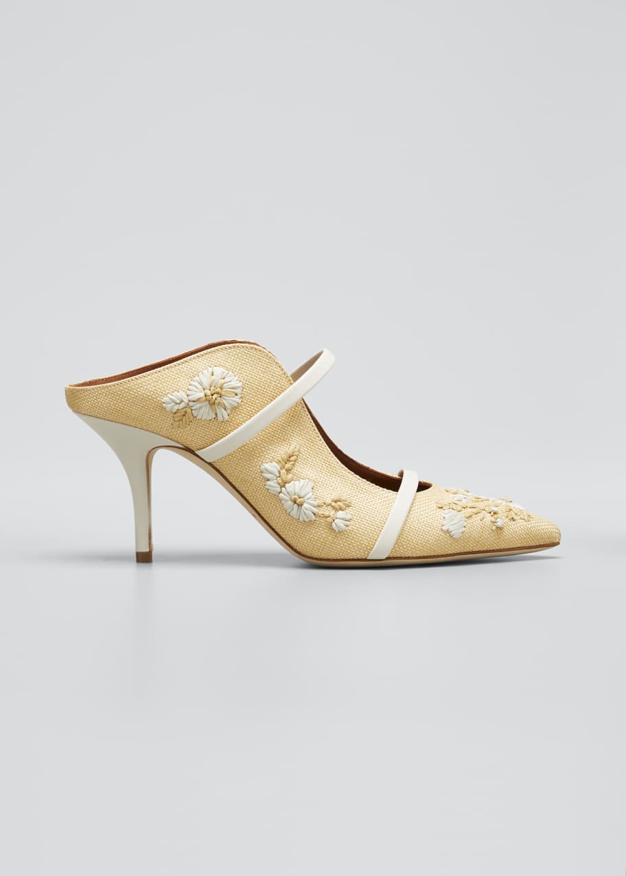 Malone Souliers Maureen Floral Embroidered Mules - Bergdorf Goodman
