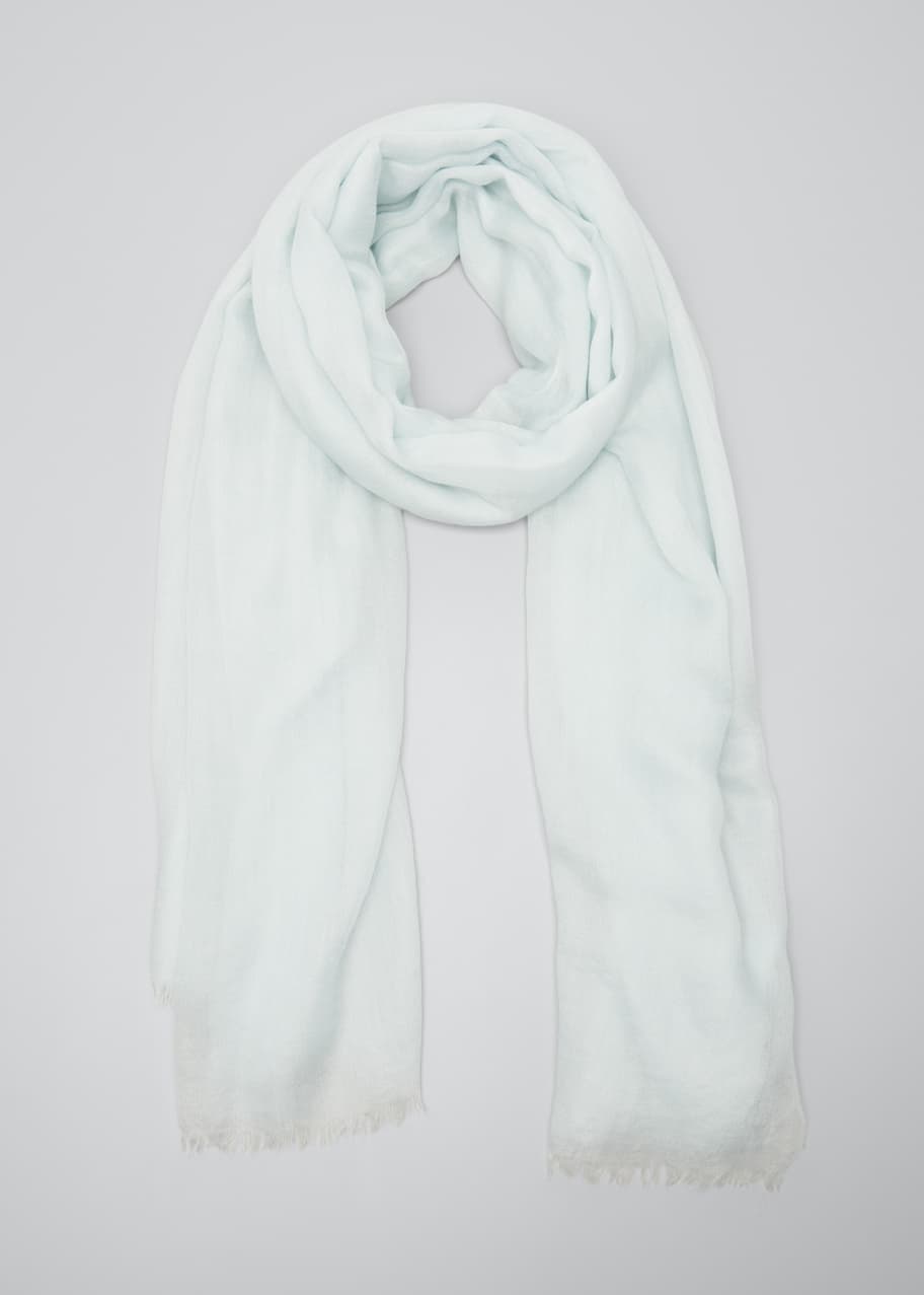 Image 1 of 1: Cashmere-Silk Scarf with Fringe