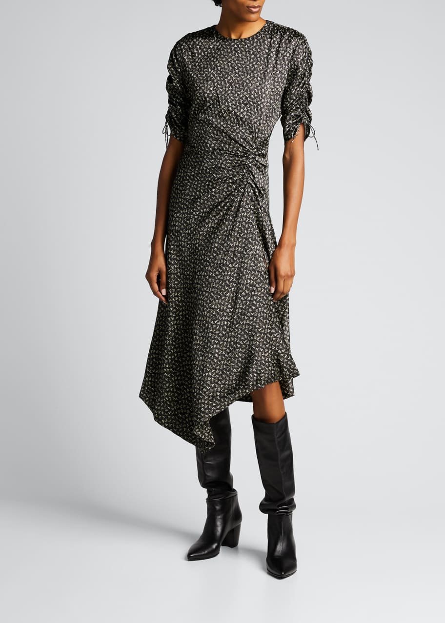 knee length dresses for ladies GLORIA SCARF DRESS POLKA DOT