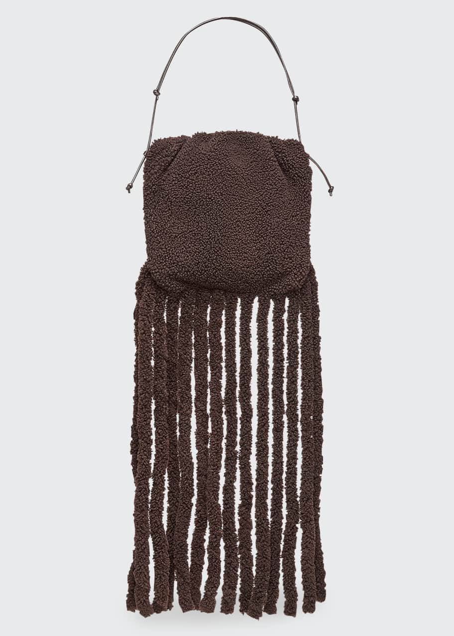 Curly Shearling Fringe Clutch Bag