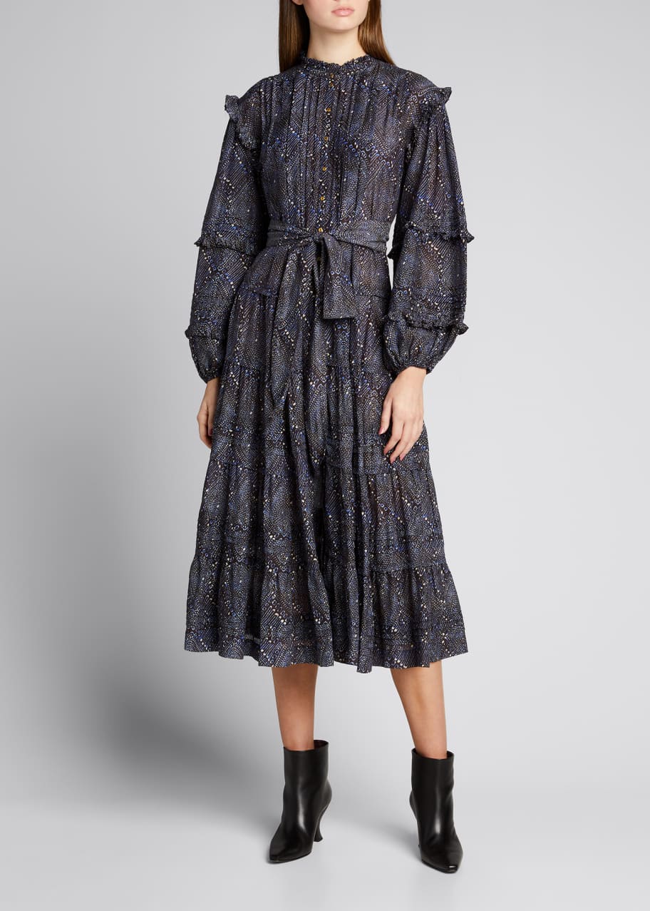 Image 1 of 1: Layla Long-Sleeve Midi Dress