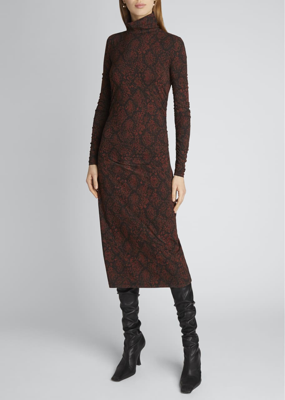 Proenza Schouler White Label Sheer Stretch Jersey Turtleneck Dress -  Bergdorf Goodman