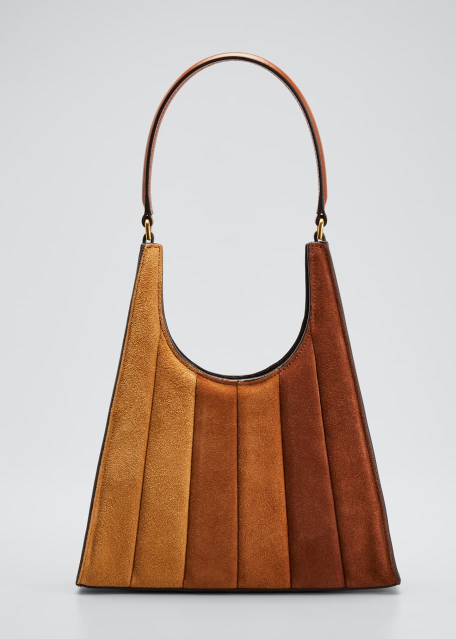 Rey Striped Suede Shoulder Bag