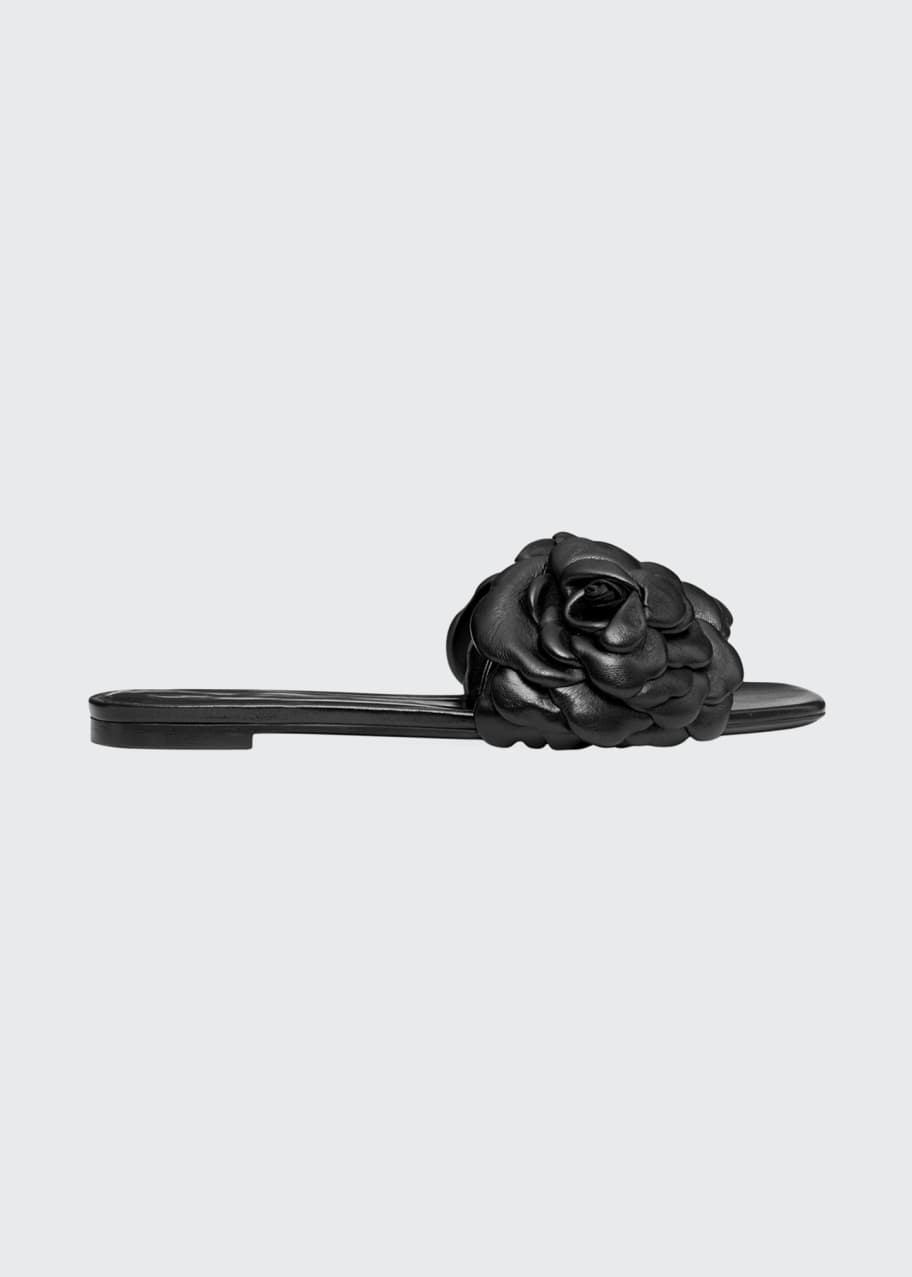 Valentino Garavani Atelier Rose Flat Slide Sandals Bergdorf Goodman