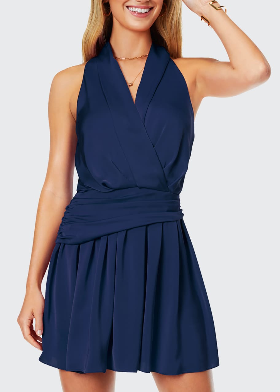 Ramy Brook Shellie Sleeveless Faux-Wrap Cocktail Dress