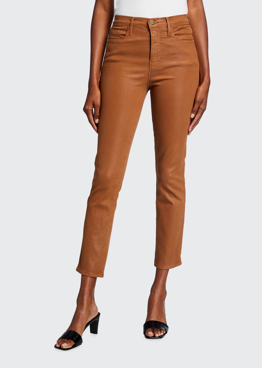 FRAME Le Sylvie Coated Ankle Jeans Bergdorf Goodman