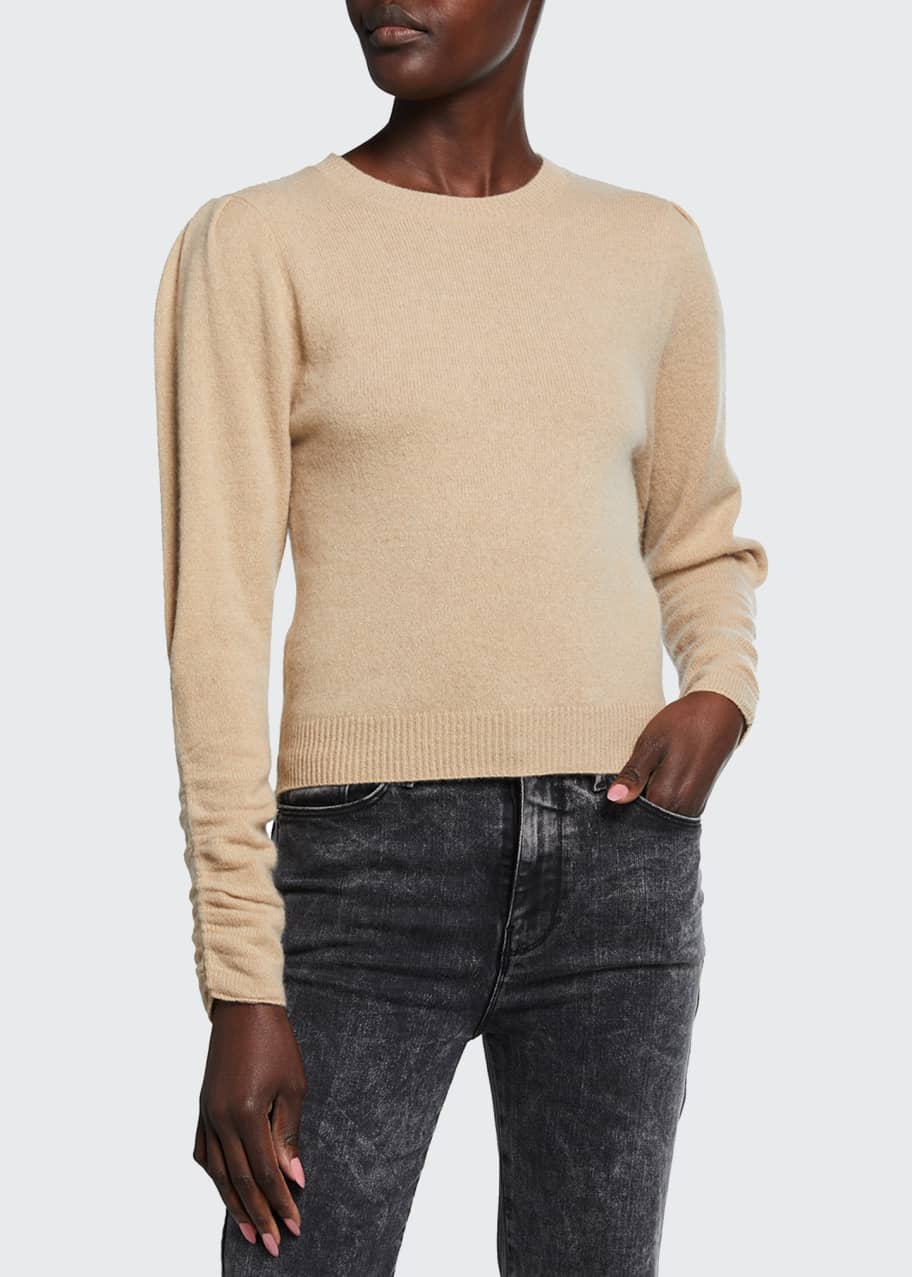 Image 1 of 1: Gabby Cashmere Sweater with Gathered Sleeves