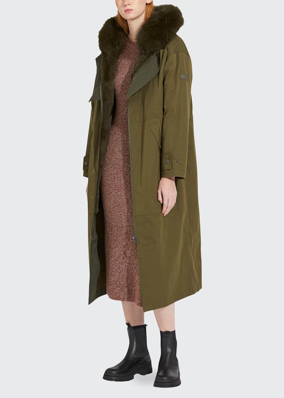 Yves salomon fox fur coat discount