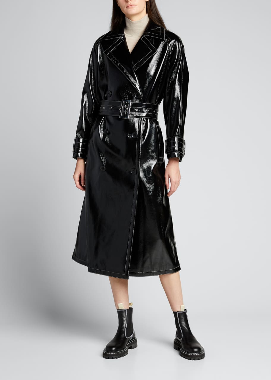 Stand Studio Shelby Show Faux-Leather Trench Coat - Bergdorf Goodman