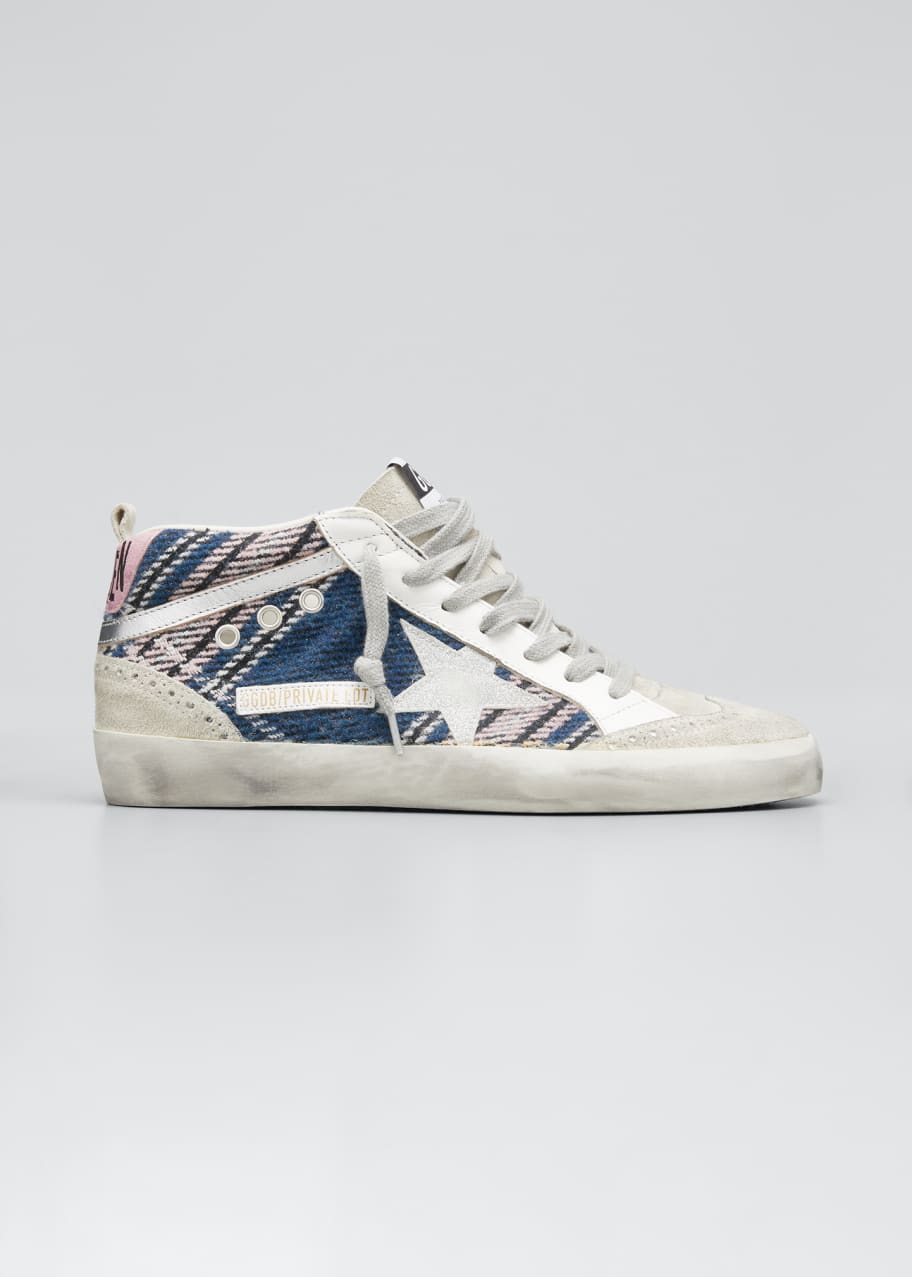 Plaid Mid Top Girlie Sneakers