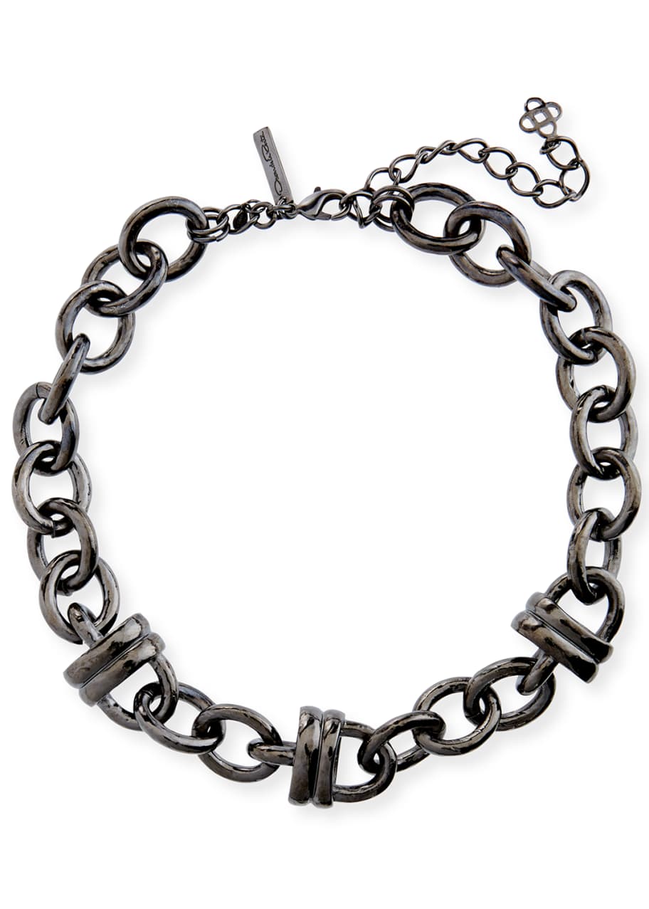 Oscar de la Renta Pewter Chain Necklace - Bergdorf Goodman