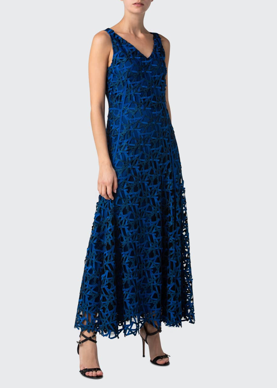 Cut-Up Embroidered Maxi Dress